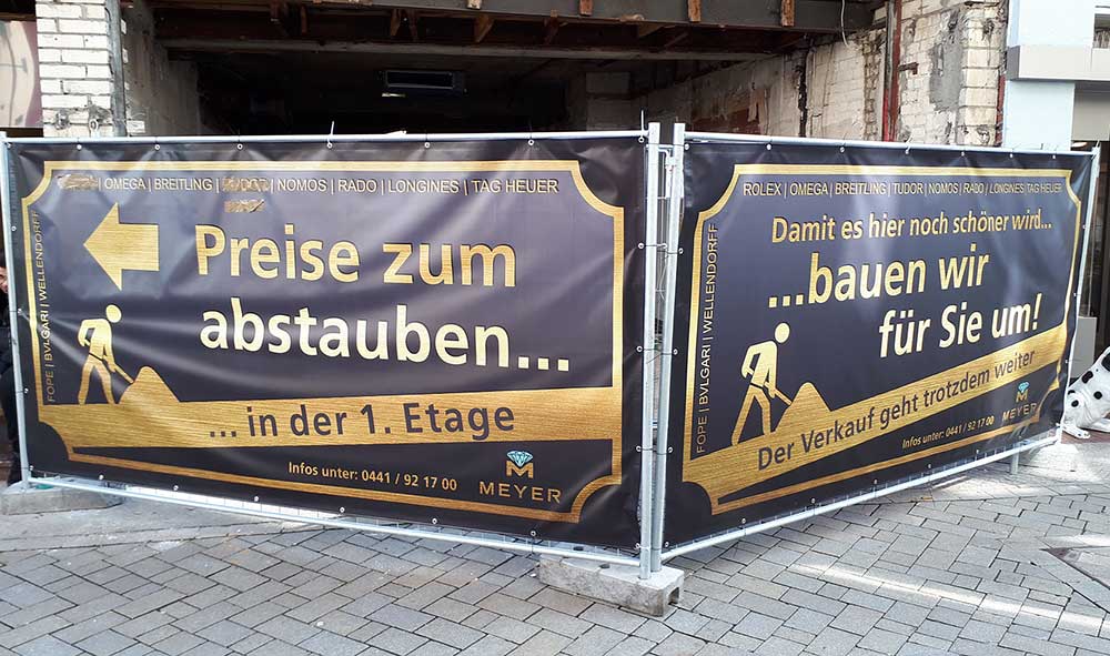 Werbebanner, Bauzaunbanner