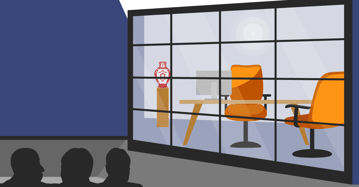 Illustration Smarte Folie mit schaltbarem Sichtschutz